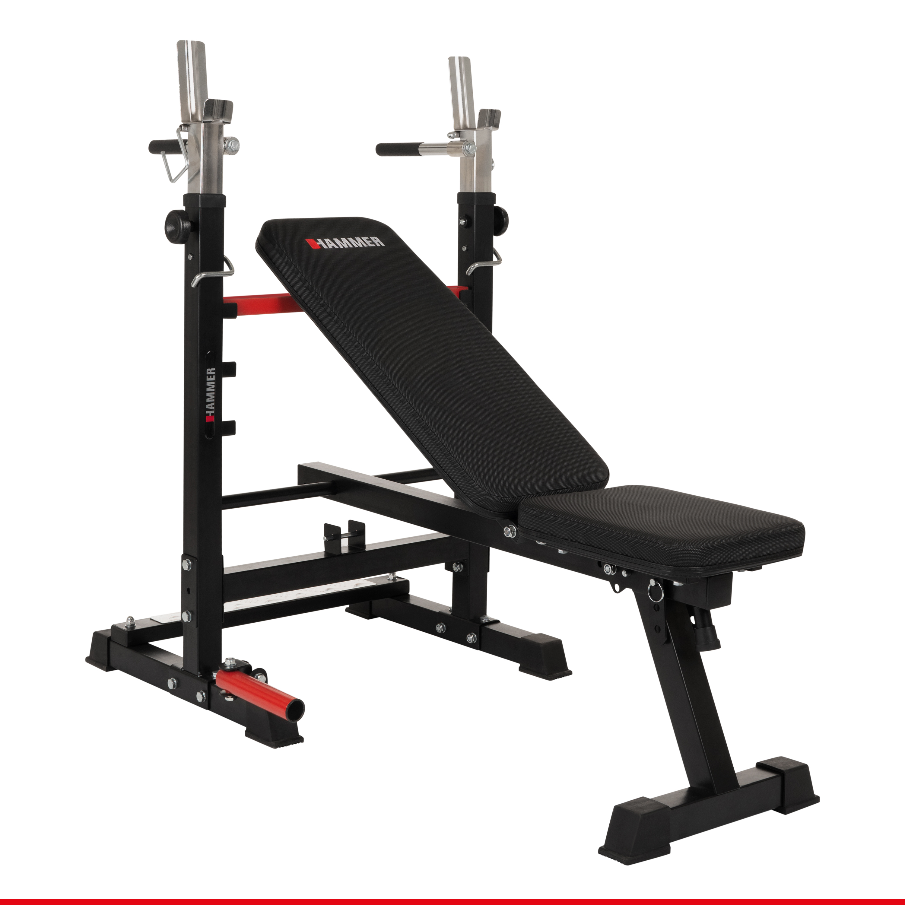 Hantelbank Force 4.0 | einzigartig klappbar | inkl. Rack | inkl. Landmine | 180 kg Trainingsbank, Schrägbank, Ganzkörpertraining HAMMER 5202
