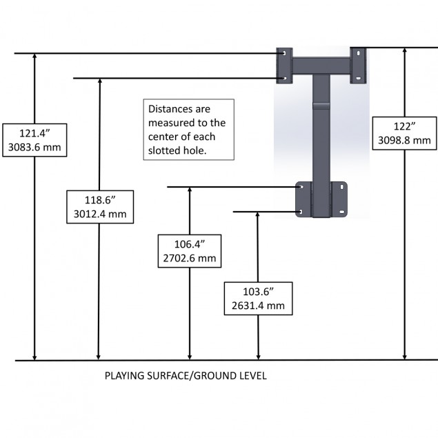 Wallmount Hoop GoTek 54 Wallmount by Goaliath